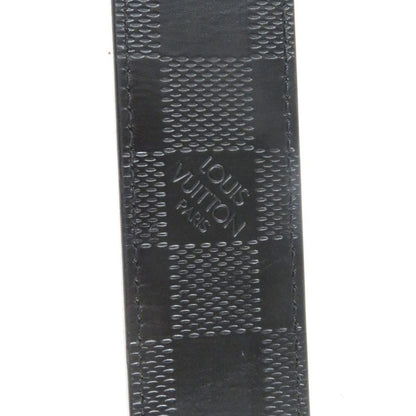 Louis Vuitton M0029 Santure Damier Infini LV Logo Silver Buckle Leather Belt