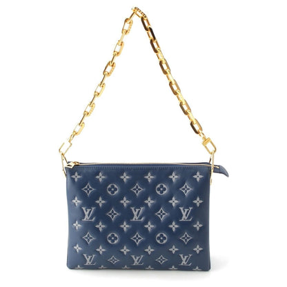 Louis Vuitton Monogram Cousin PM Clutch Shoulder Bag Blue Navy