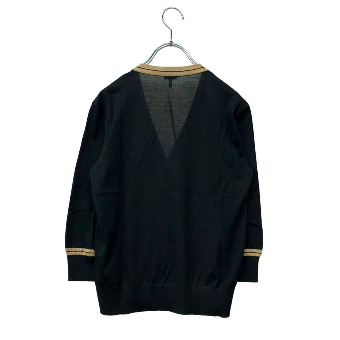 Loewe Long Sleeve Knit Cardigan Cropped Logo Embroidery Wool Lightweight Button — view 2