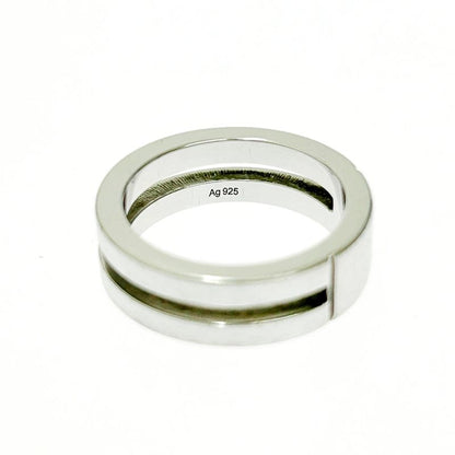 Gucci Silver Logo Double Line Ring 5.6g 925 Engraved 415164 Ring