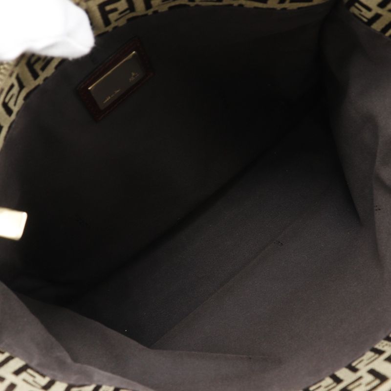Fendi Zucchino 8bh132 Nylon Canvas Brown Women's Handbag