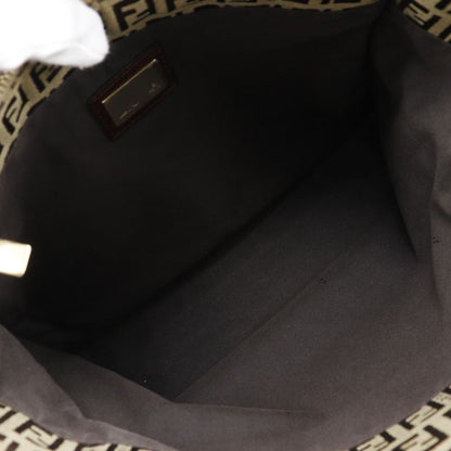 Fendi Zucchino 8bh132 Nylon Canvas Brown Women's Handbag
