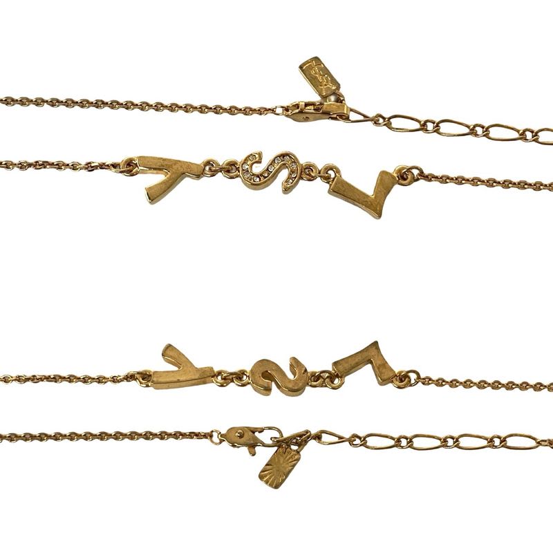 Yves Saint Laurent Vintage Logo Necklace Pendant Choker