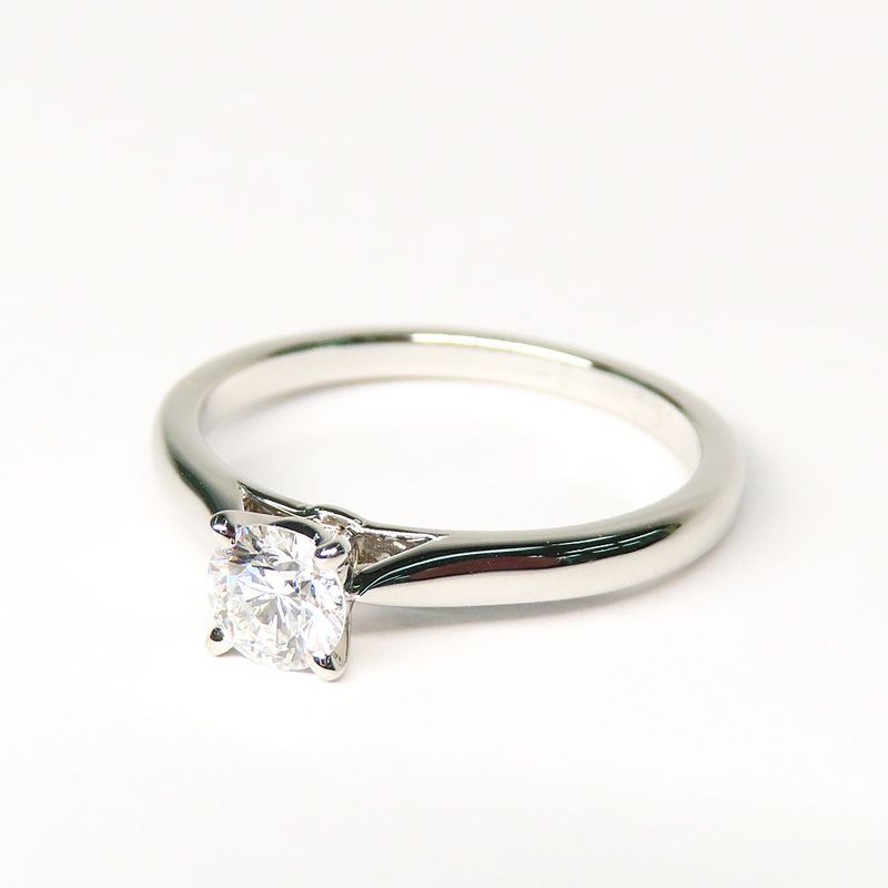 Cartier Solitaire Diamond 0.31ct F VS1 EX Ring #48 GIA Certified