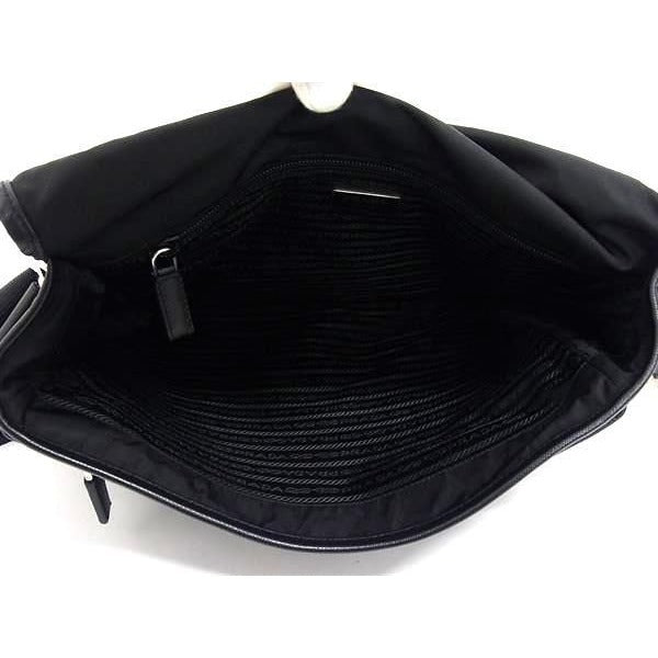 Prada Shoulder Bag Triangle Logo V158 Black Tessuto Nylon — view 5