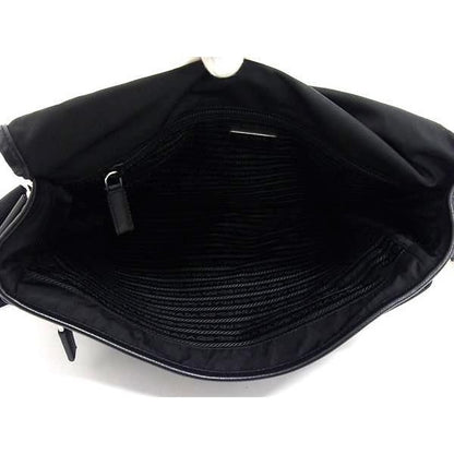 Prada Shoulder Bag Triangle Logo V158 Black Tessuto Nylon — view 5
