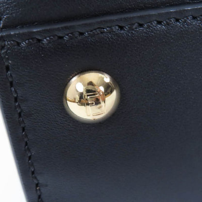 Fendi 8bn290 Peekaboo Regular Nappaleather 2WAY Shoulder Handbag Black Gold