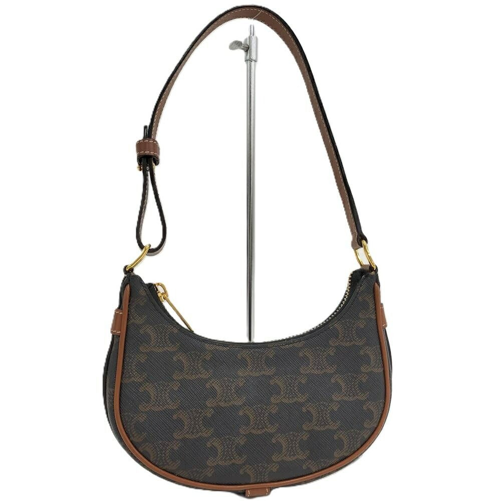 Celine One Shoulder Bag Mini Ava Triomphe Leather Black Brown