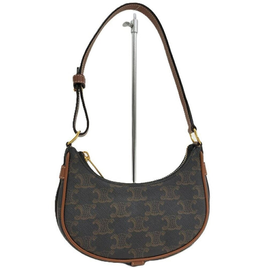 Celine One Shoulder Bag Mini Ava Triomphe Leather Black Brown