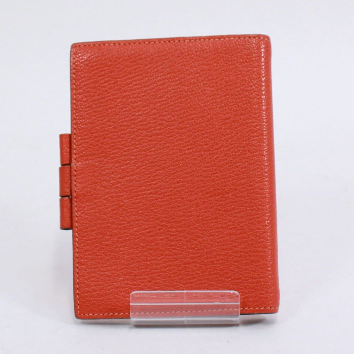 Hermes Agenda GM Notebook Cover Chevre Orange Wallet Silver — view 2