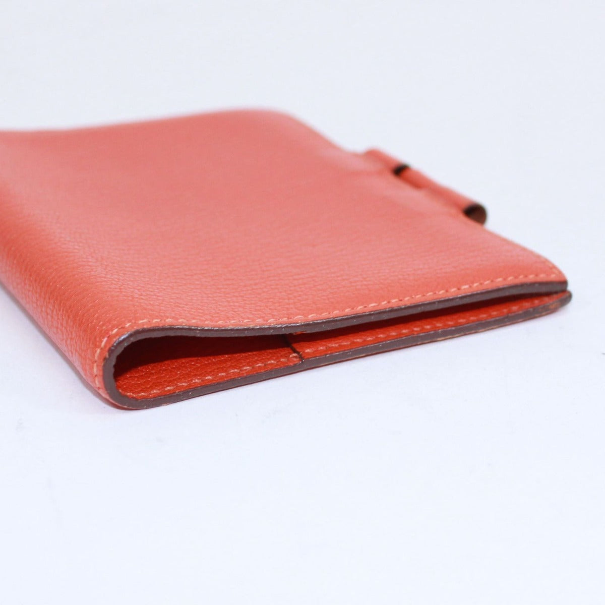 Hermes Agenda GM Notebook Cover Chevre Orange Wallet Silver — view 3