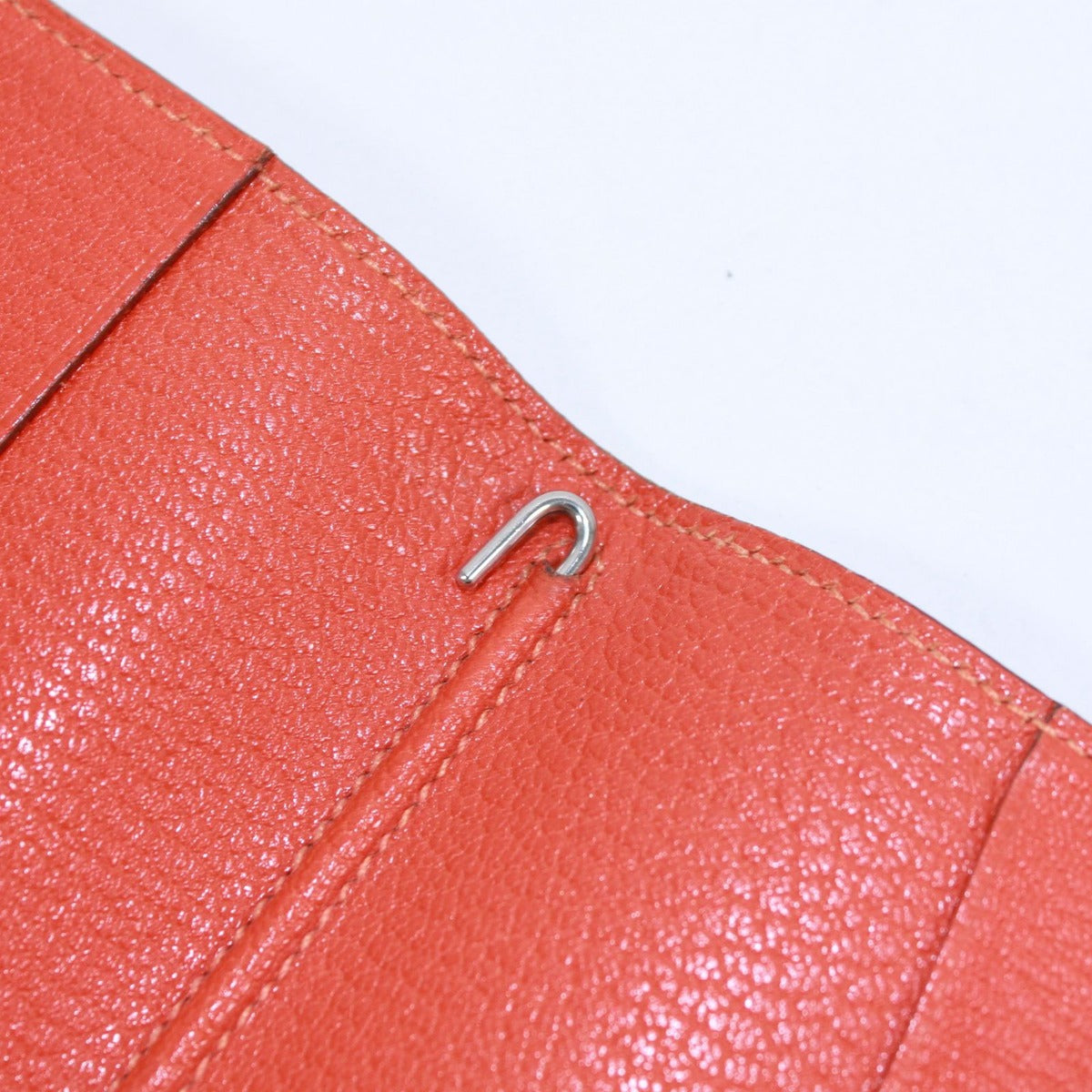 Hermes Agenda GM Notebook Cover Chevre Orange Wallet Silver — view 7