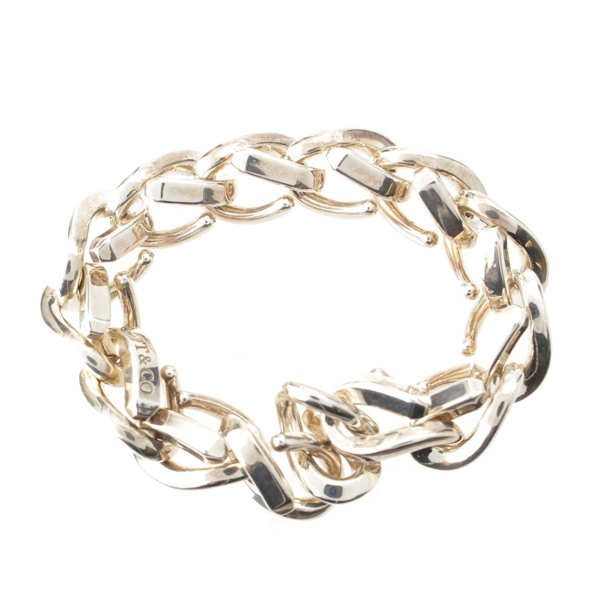 Tiffany & Co Forge Link Chain Bracelet Silver 19