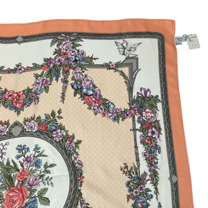 Christian DIOR Scarf Silk Floral Pattern With Box
