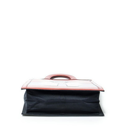 Chanel Rare Vintage Coco Mademoiselle Short Handle Print Tote Red White Black