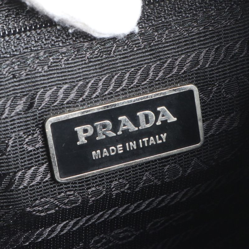 Prada Tessuto Nylon Triangle Logo Leather Shoulder Bag Crossbody Messenger