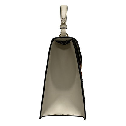 Gucci Handbag Sylvie 431665 White And Multi Embroidery/flowers Leather