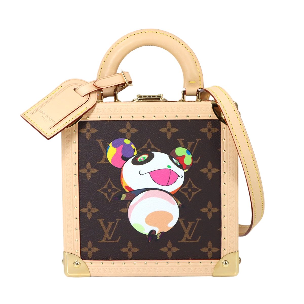 Louis Vuitton LV Xtm Monogram Panda Mini Square Trunk 2-Way Hand Bag Takashi