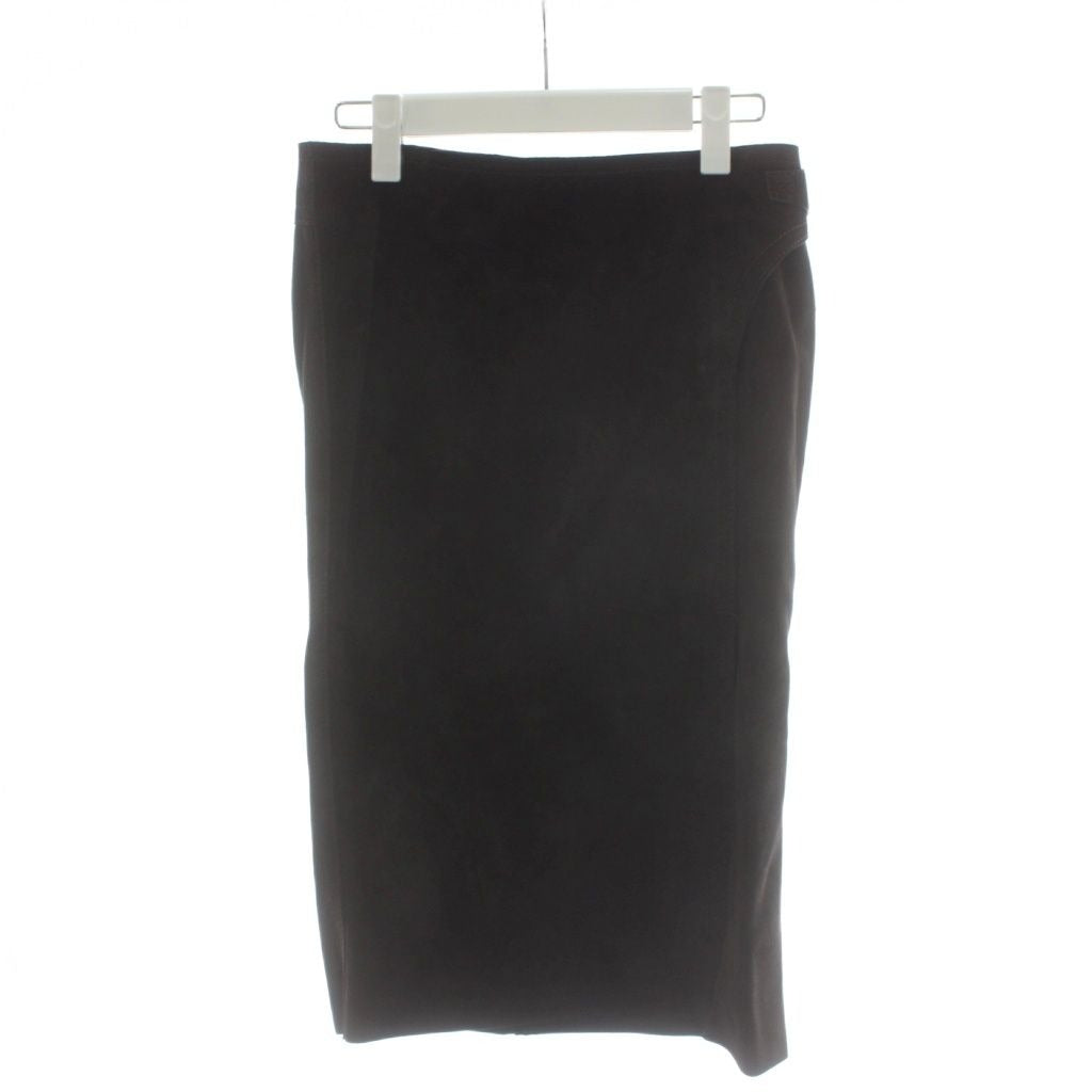 Gucci Tight Skirt Knee Length Suede 38 Brown