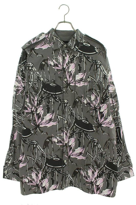 Prada 24SS Sc766 Print Design Oversized Long Sleeve Shirt Men's M