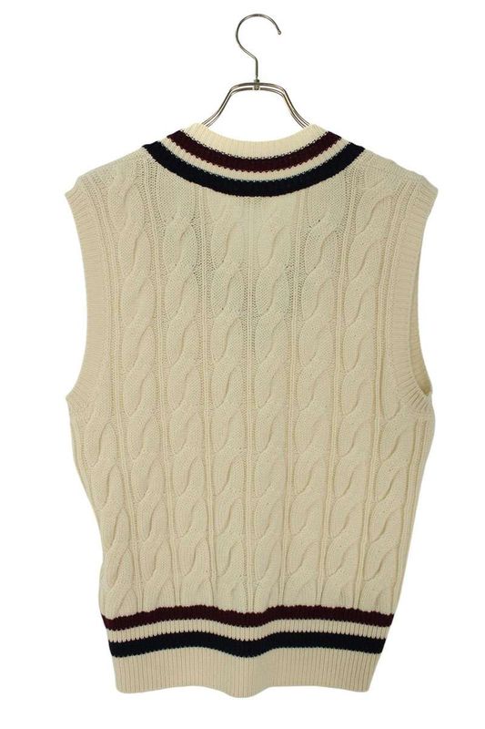 Celine Ry0bmd062 Triomphe V-neck Cable Cashmere Vest Men's L