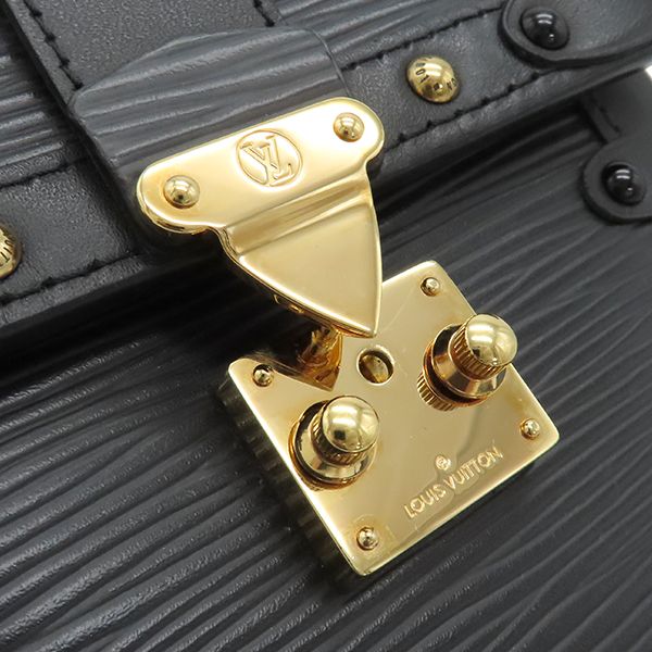 Louis Vuitton Shoulder Bag Pochette Trunk Vertical Epi Leather Black Gold