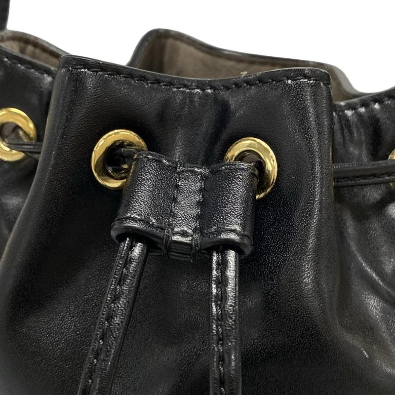 Fendi Handbag Mini Montresor 8bs010 Black Drawstring Shape / Mini Bag Leather
