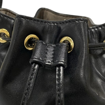 Fendi Handbag Mini Montresor 8bs010 Black Drawstring Shape / Mini Bag Leather