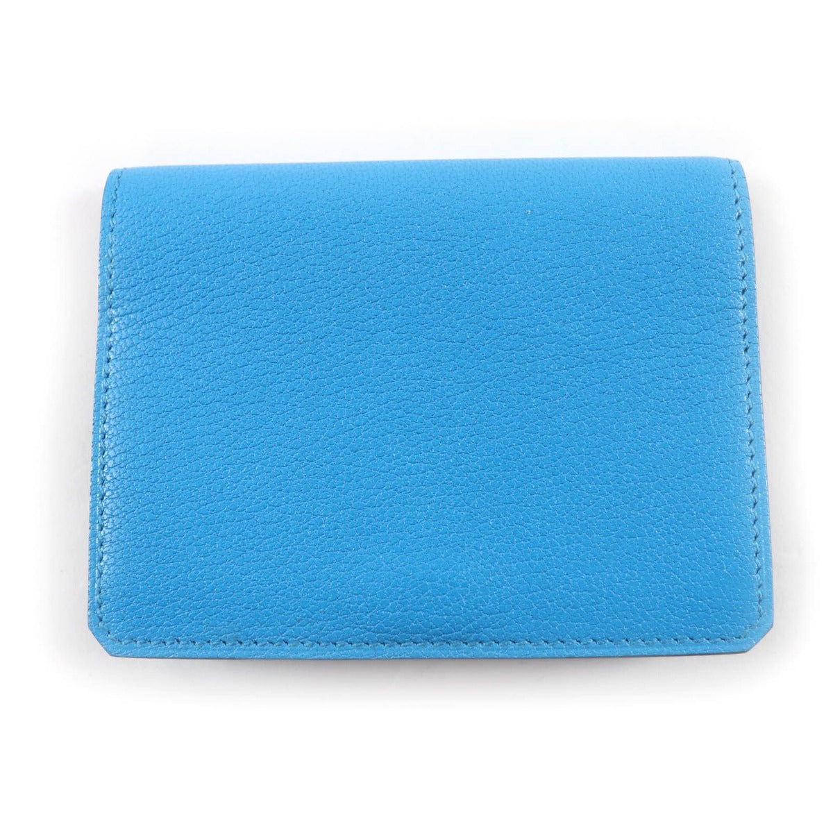 Hermes Medle Leather Business Card Holder Case Blue — view 2