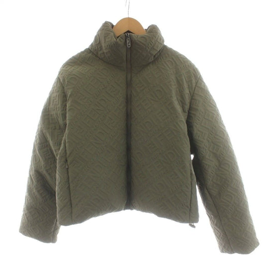 Fendi Skims Down Jacket Logo All Over Pattern S Khaki Agnr