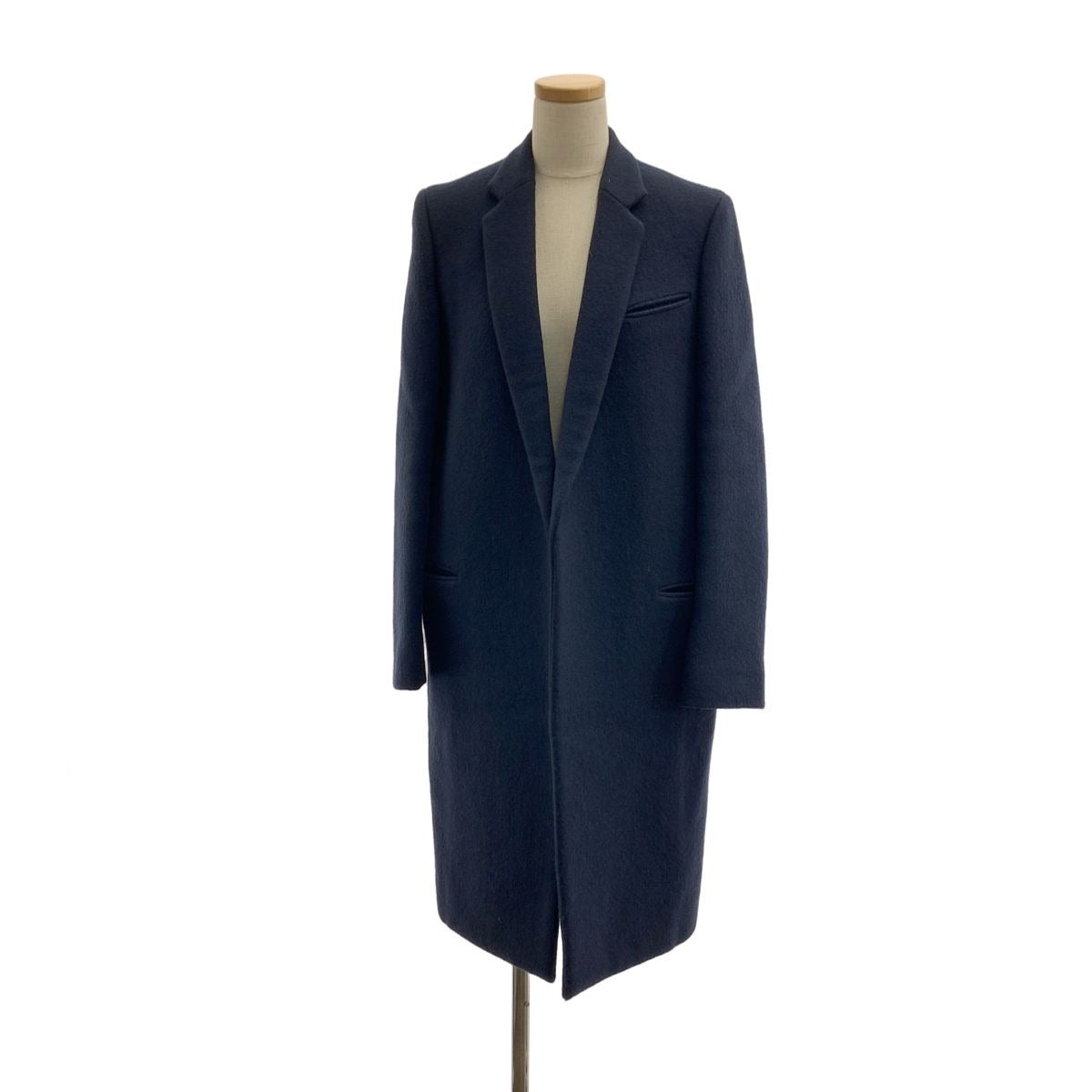 Celine Phoebe Philo Era Wool Crombie Coat 34 Navy