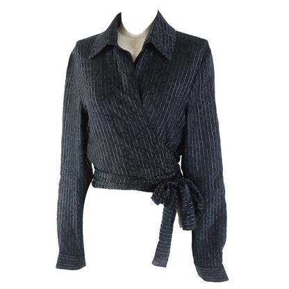 CHANEL 23P P74411 Silk Coco All Over Pattern And Stripes Cache-coeur Short