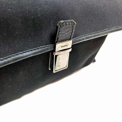 Gucci 203998 Black Canvas And Leather Bag Second Bag Men's