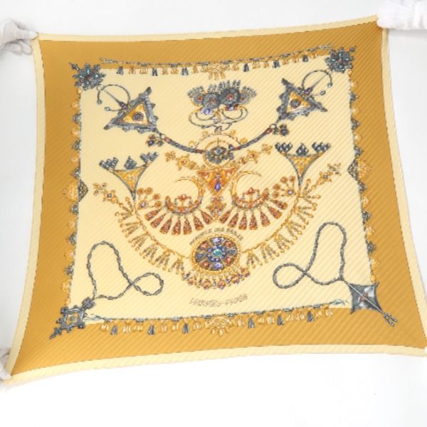 Hermes Pleated Carre Pleated Scarf Papules Des Sables Desert Accessories Scarf