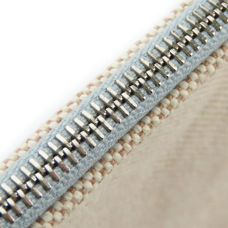 Hermes Pouch New Yachting PM Canvas Beige Silver Hardware Multi Pouch Logo