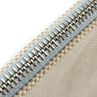 Hermes Pouch New Yachting PM Canvas Beige Silver Hardware Multi Pouch Logo