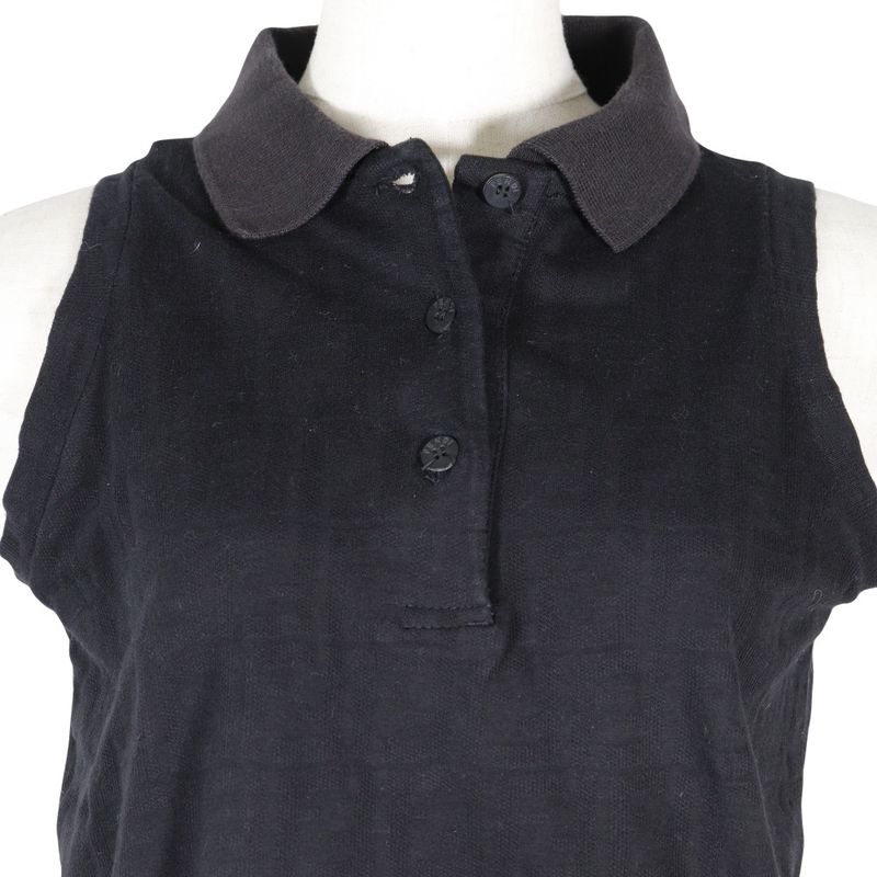 Fendi Sleeveless Zucca Cotton Black Women's Polo Shirt