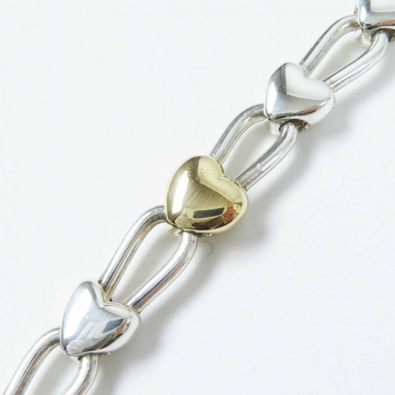 Tiffany & Co Vintage Heart Lock Combination Bracelet Sv925 750