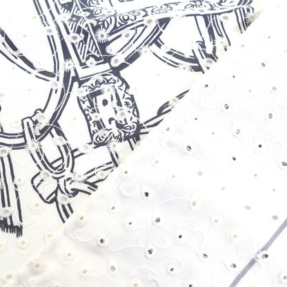 Hermes 983529s Brides De GALA Ceremonial Maitre D' 100% Silk Blanc/noir Carré