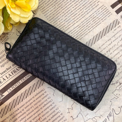 Bottega Veneta Wallet Round Intre Black Leather Card Coin — view 2