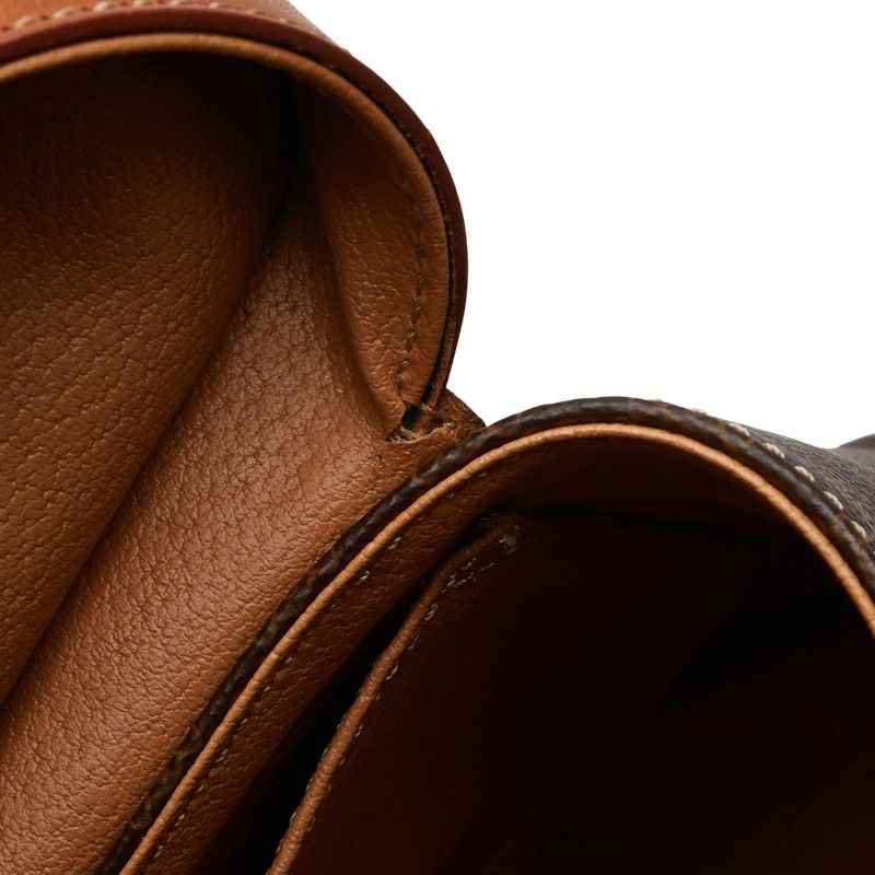 Celine Macadam Vanity Bag Shoulder Bag 2WAY Brown PVC Leather Women Celine