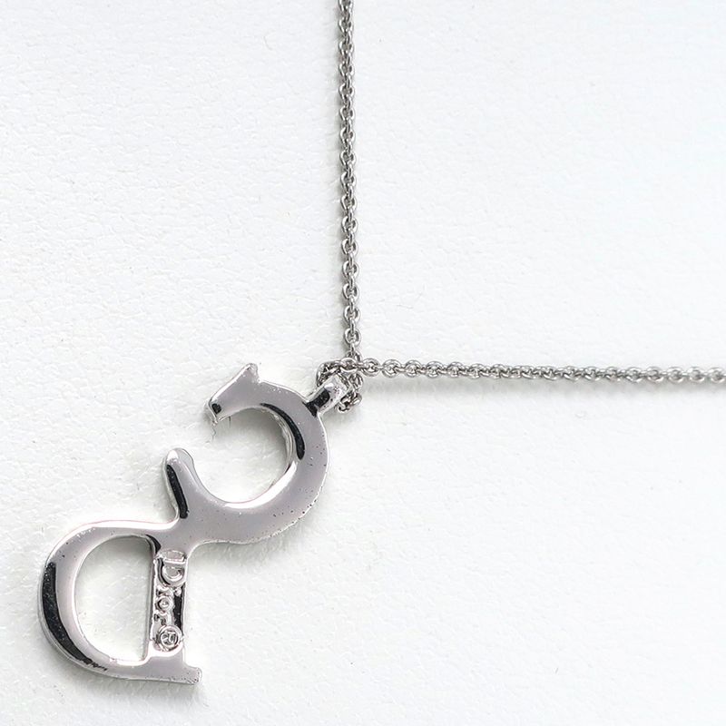 [dior] Christian Dior CD Metal Silver Ladies 3.6g Necklace