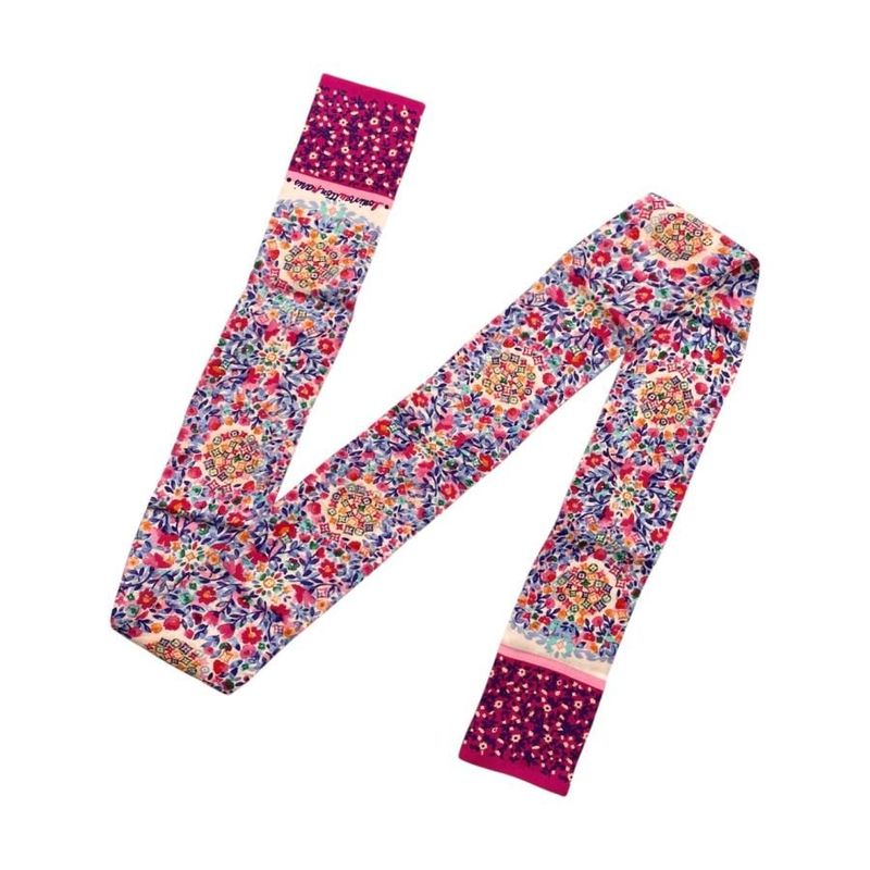 Louis Vuitton Silk Scarf Bandeau Catania M72853 Monogram Floral Pink Louis