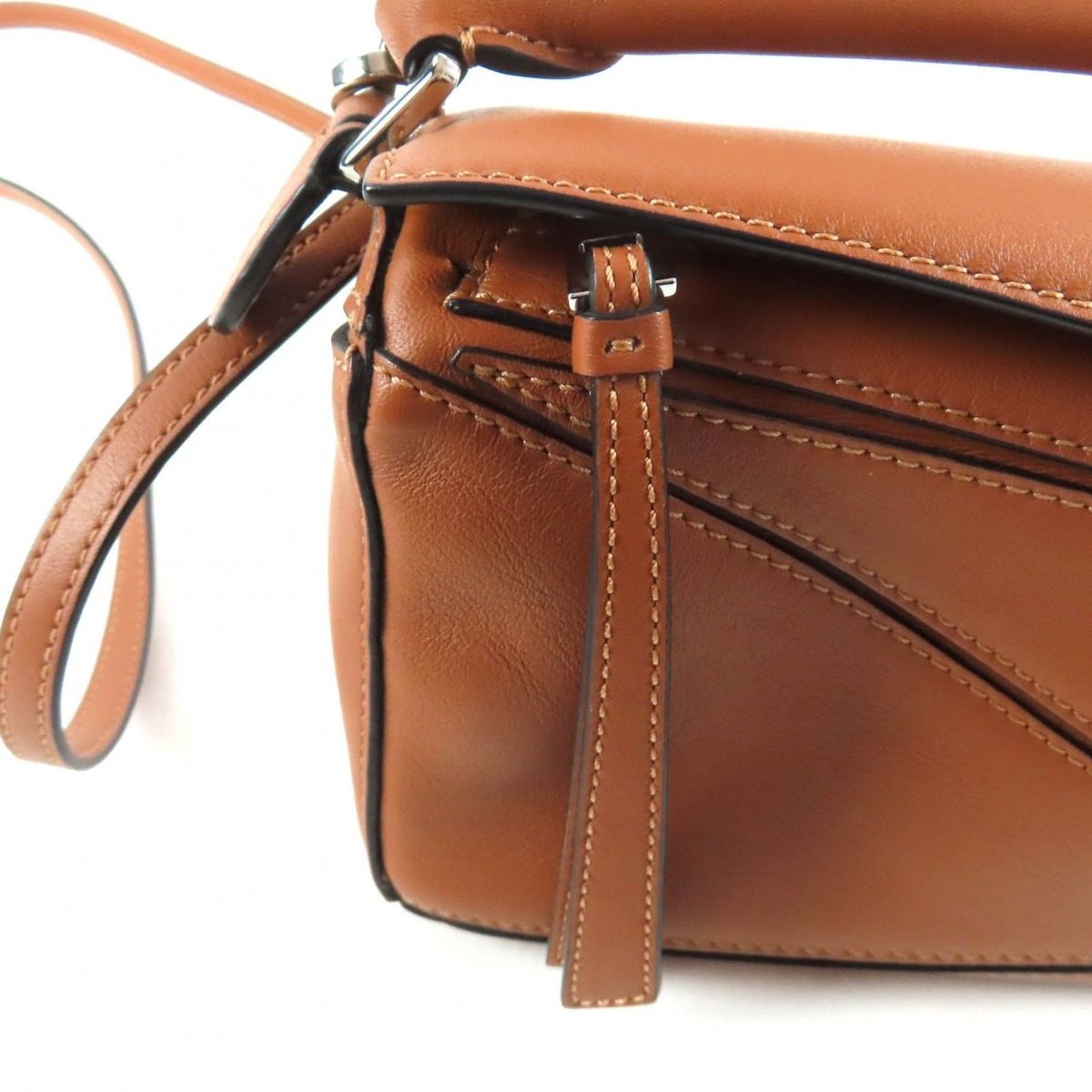 Loewe Puzzle Edge Bag Mini Tan Anagram Calf Leather 2-Way Bag — view 10