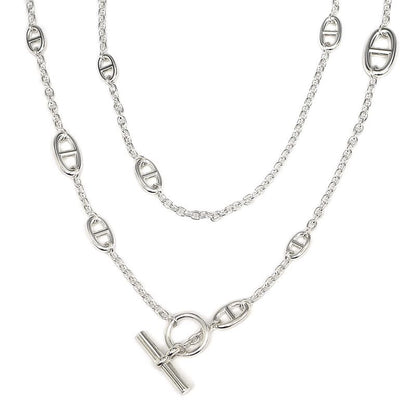Hermes Necklace Chaine D'ancre Farande 160 AG 925 SV Silver Jewelry