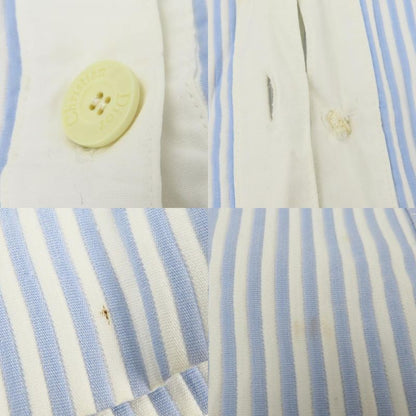 Christian Dior Dress Sleeveless L Cotton White Sac Blue Stripe Apparel Women