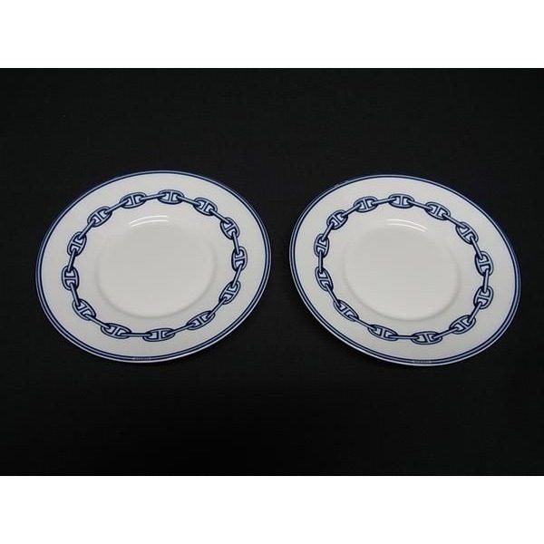 Hermes Chaine D'ancre Cup & Saucer Tableware Pair Set of 2 White Blue — view 2