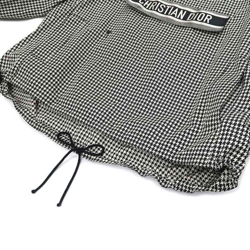 Dior Anorak Houndstooth XS BK WH 017c10a2856 Polyester Logo Women's