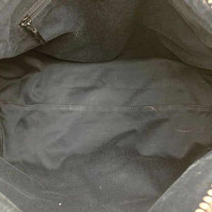 Gucci 101292 Shoulder Bag Handbag Black GG Canvas Leather Fashion Women