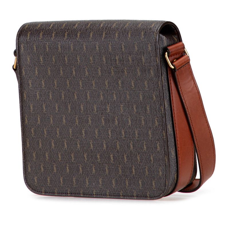 Saint Laurent YSL Monogram 668582 Brown PVC Leather Women's Saint Laurent